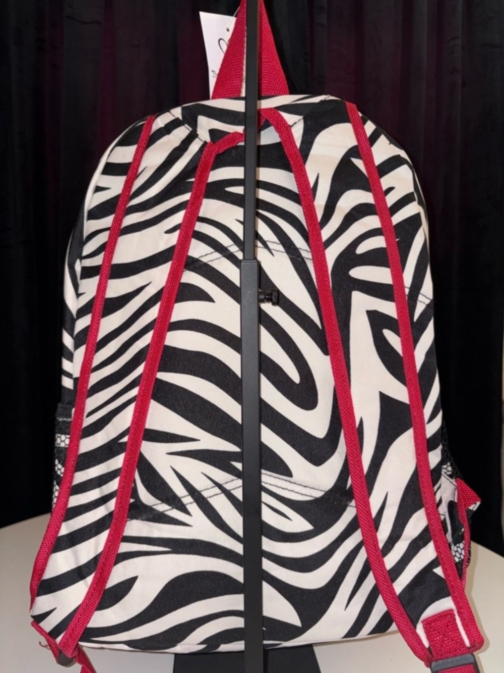 The Dottie Dot Dot - Zebra-Print Backpack with Red Accents - Women Bags - Picture 2 of 4